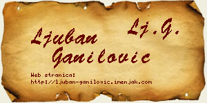 Ljuban Ganilović vizit kartica